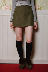 Mini Wool Skirt [Khaki]