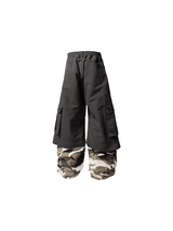 RELABEL Time Element (Flowing Cross Dressing) Detachable Crotch Skirt Splicing White Gray Camouflage Workwear Pants