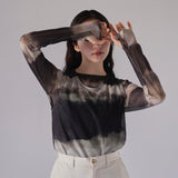 sheer marble layered tops