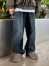 Gracie Double Pintuck Balloon Denim Pants
