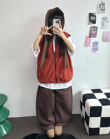 FLEECE-PICKABLE❤HARDY CIRCLE LINE BALLOON LONG SWEAT PANTS🤎🩶🖤3COLOR