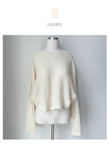  Bohemian damage crop long sleeve knit (5 colors)
