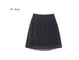Conse Chiffon Check Midi Skirt