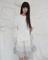 GARDEN STRIPE HENLEY NECK LONG SLEEVE