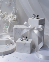 [Hearts2Hearts Ian Piercing] ダイアモンドリングハギーズピアス - Silver Color