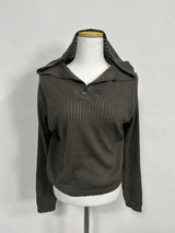 (4colors) rib knit bt hood T-shirt