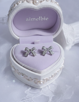 [IVE Leeseo Necklace] デリケートボウピアス - Silver Color
