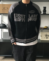 RM Nine lettering color combination knit zip-up (3C)