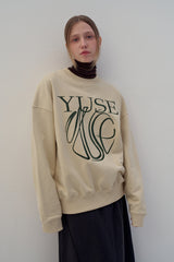 SWEATSHIRT EARTHYUSE NEEDLEWORK - CREAM