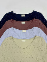 ドットシャーリングVネックTシャツ