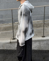 Rukle Mesh Dirty Hooded Zip-Up