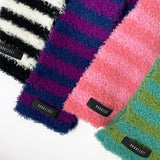 Hairy Stripe Knit muffler (navy/purple)