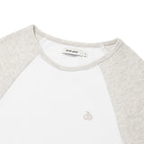 KIRSH プレーンカラーミックスラグランクロップ Tシャツ【グレー】