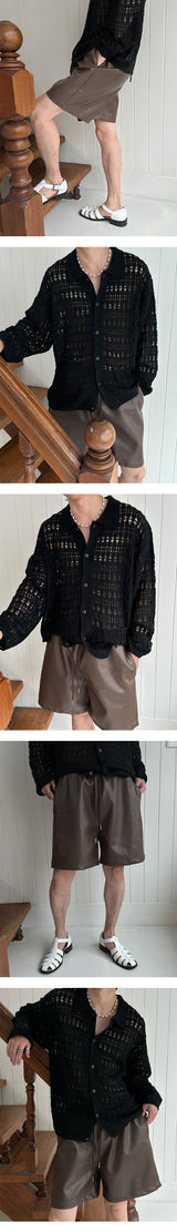 [S/S] シースルーカラニットカーディガン (3color)