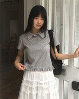 [MADE] Seju ドットカラーフリル半袖Tシャツ