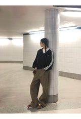 レオパードストレートワイドパンツ