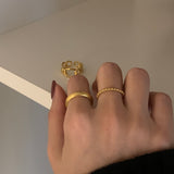 (silver925) Basic matte open ring *gold
