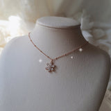 ダイヤモンドペタル セミチョーカーネックレス - Rosegold Color