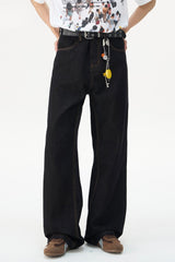 Red Contrast Flare Jeans