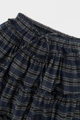 Witty frill skirt_check blue
