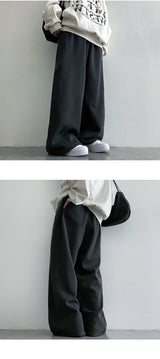 [3-length][S–3XL]NIT カットワイドスウェットパンツ (3 colors)