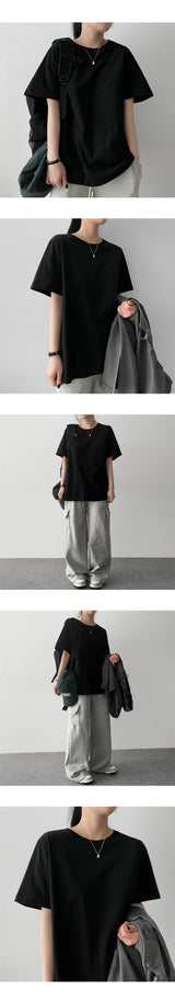 ローズベーシックプレインショートスリーブTシャツ