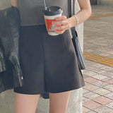Twosome wool high-waist mini shorts