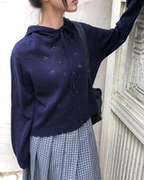 Mamel Punching Hood Knit Cardigan