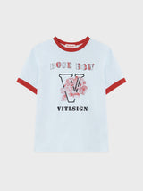 ローズボウリンガーTシャツ (3C) ライトブルー