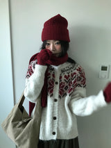 Roselle Heart Snowflake Cardigan (2color)