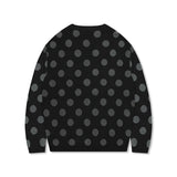 XTK160 ドットVネックニットカーディガン (BLACK)