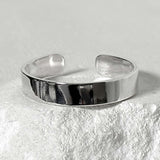 SV925-None logo 4mm simple open ring_silver