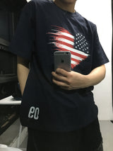 09 フラッグ セミクロップド ショートスリーブ Tシャツ(4c)