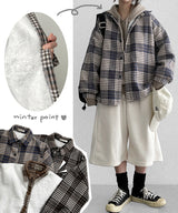 Boxy checkered shirt jacket