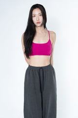 Back Tunnel Bra Top (Magenta pink)
