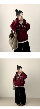 Rogle washed-out banding side pin tuck cotton wide pants