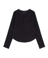 VINTAGE LETTERING SNAP LONG SLEEVE (BLACK)_F24ZB067
