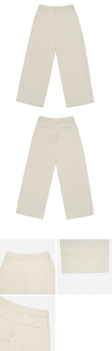 24FW BIO WASHING SEMI WIDE PIN TUCK CHINO PANTS BEIGE