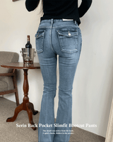 Serin Back Pocket Brush Slim Fit Low Bootcut Long Pants (2 colors)