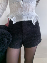 Snug Cozy Tweed High-Waist Shorts