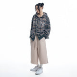 カットオフワイドバミューダスウェットパンツ- BEIGE