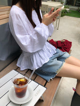 [ORIGINAL] ロスダメージショートデニムパンツ