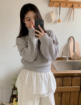 Fruit Boucle Crop Wool Round Knit (8color)