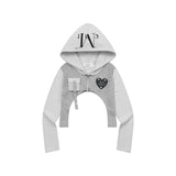 ROVENT METAL LOGO BOLERO HOOD ZIP-UP (2Color)