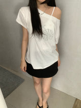 ファビアン ビーズ オフショルダー Tシャツ