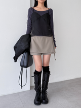 layer buckle skirt pants (2color)