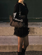 Star lettering sleeve hoodie