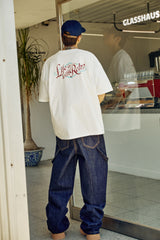 SALVAGE DOUBLE-KNEE LINE DENIM PANTS