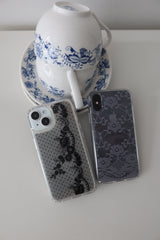 love with lace gel hard case (dark ver.grey)