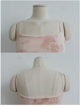 PINK BLOSSOM MESH-OVERLAY FLORAL DRESS